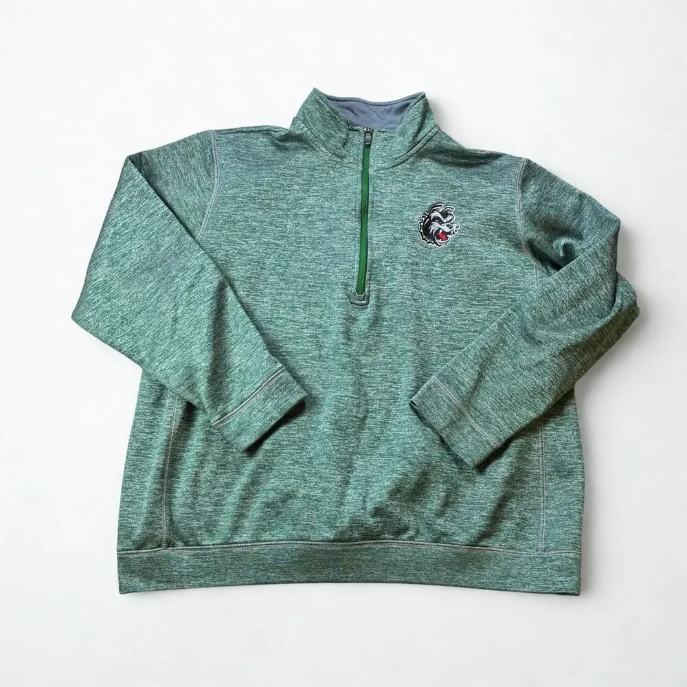 Adidas Helix High School Bulldogs Pullover Mens XL Green ClimaWarm Quarter Zip